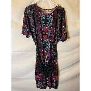 MARC BOUWER WOMENS SIZE XS EXTRA SMALL WRAP STYLE DRESS GREAT PATTERN MIDI BOHO